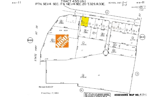 SWC Hwy 58 & N Mill Rd, Tehachapi, CA for sale - Plat Map - Image 2 of 2