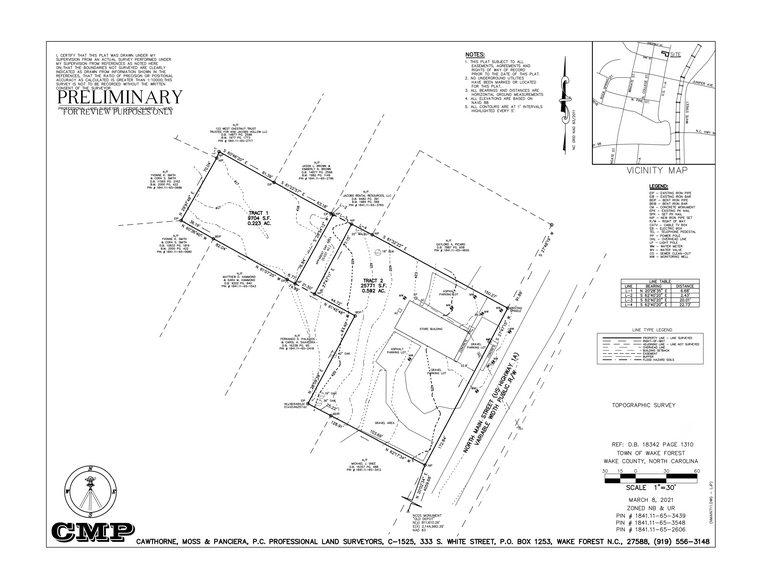 711 N Main St, Wake Forest, NC à vendre - Plan de site - Image 2 de 2