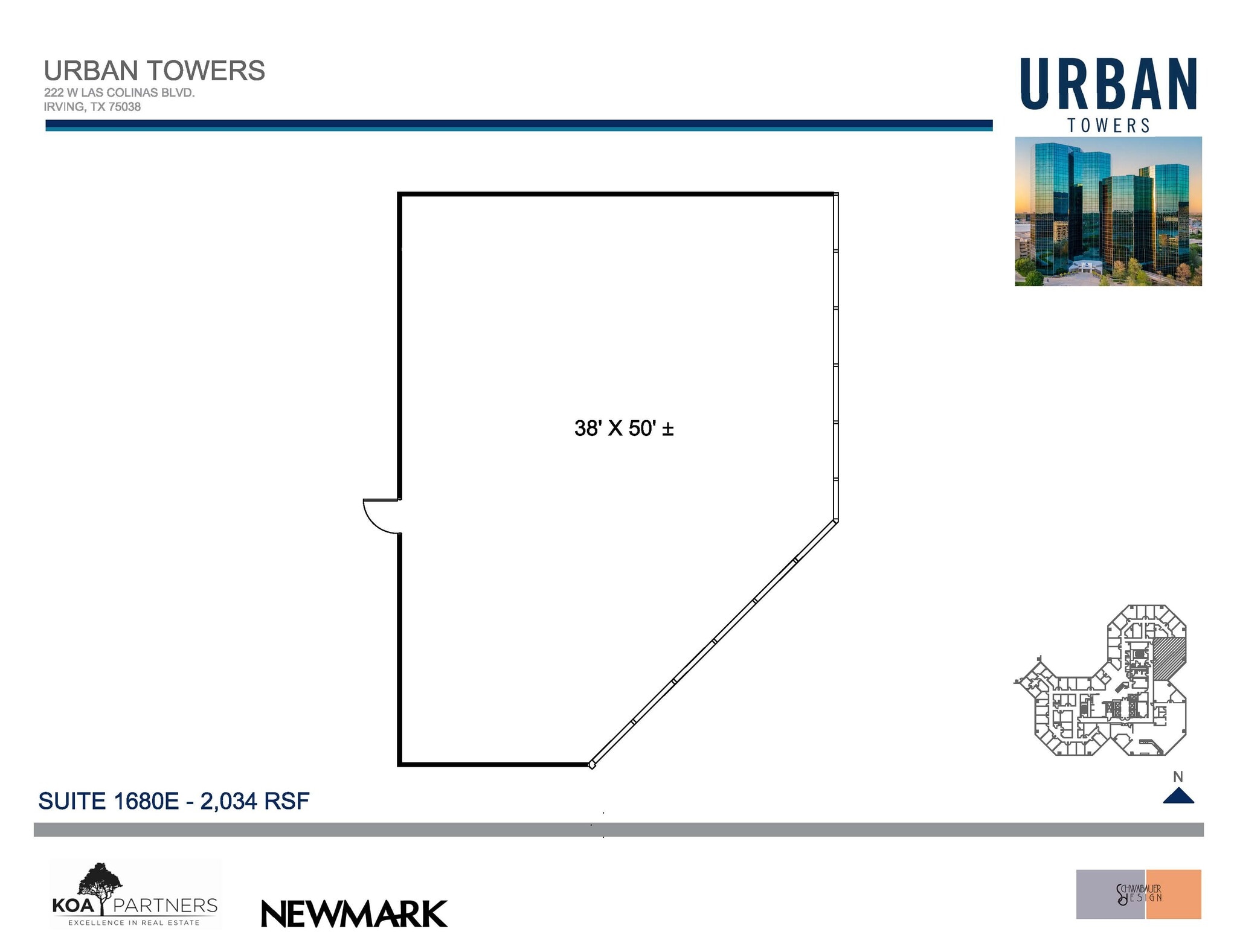 222 W Las Colinas Blvd, Irving, TX à louer Plan d’étage- Image 1 de 2
