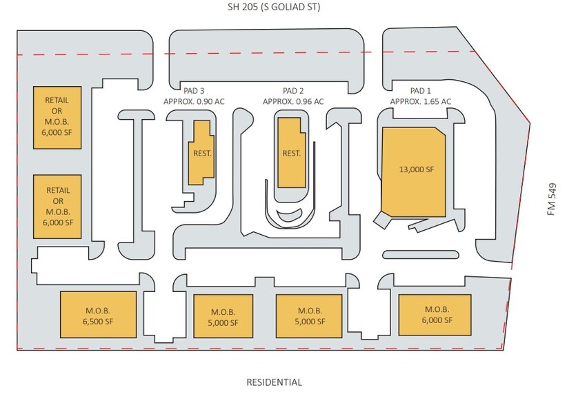 NWC SH 205 & FM 549, Rockwall, TX for lease - Site Plan - Image 2 of 2