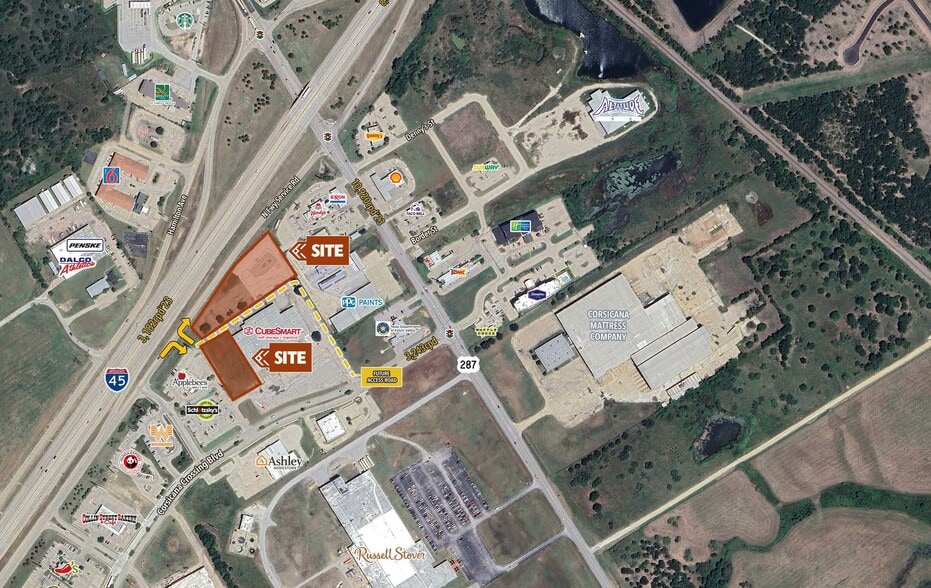 316 Factory Outlet Dr, Corsicana, TX for lease - Aerial - Image 1 of 2