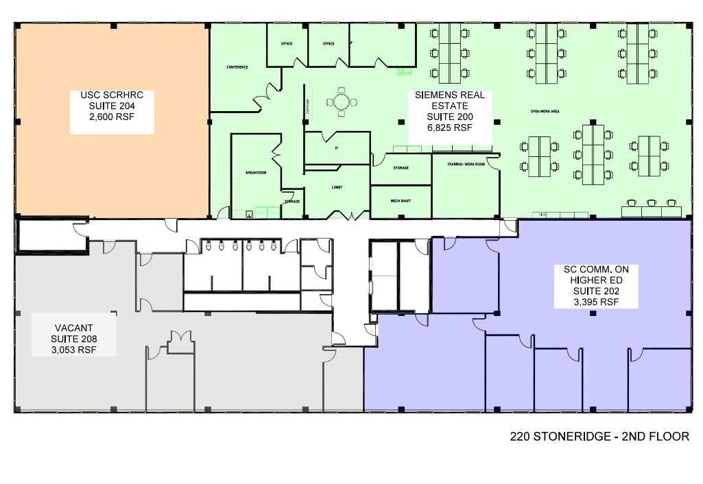 220 Stoneridge Dr, Columbia, SC à louer Plan d’étage- Image 1 de 1