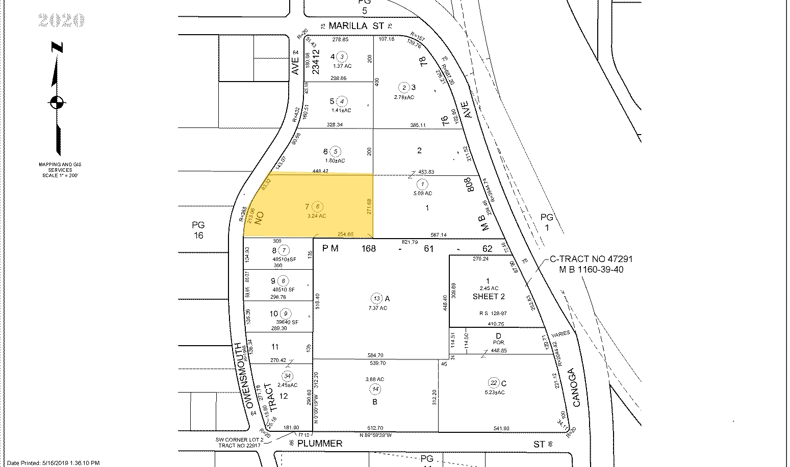 9640 Owensmouth Ave, Chatsworth, CA for sale Plat Map- Image 1 of 1