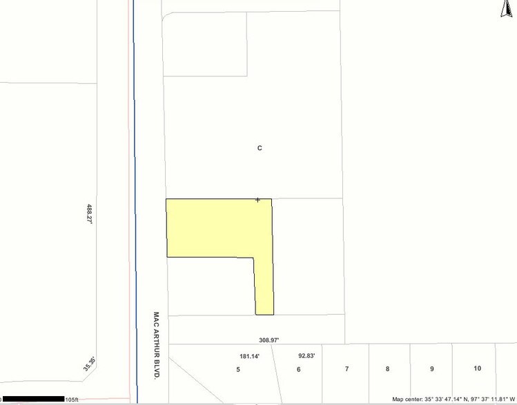 9110-9114 N Macarthur Blvd, Oklahoma City, OK à louer - Plan cadastral - Image 2 de 7