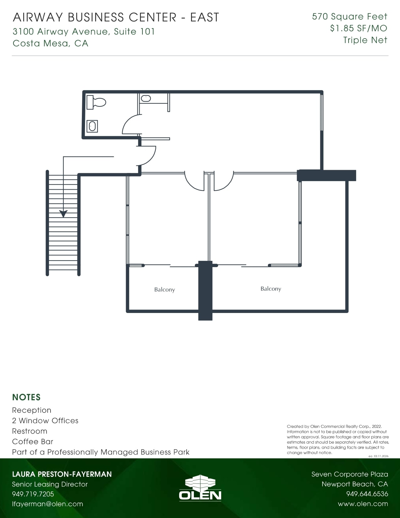 3100 Airway Ave, Costa Mesa, CA à louer Plan d’étage- Image 1 de 1