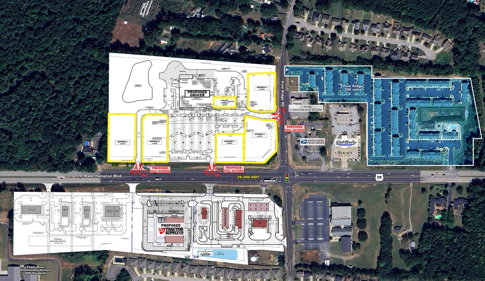 12561 Wade Hampton Boulevard, Duncan, SC for lease - Aerial - Image 3 of 4