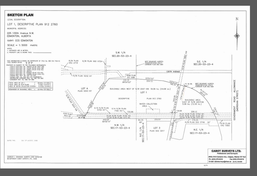 225 130 Ave NW, Edmonton, AB à vendre - Plan de site - Image 2 de 3
