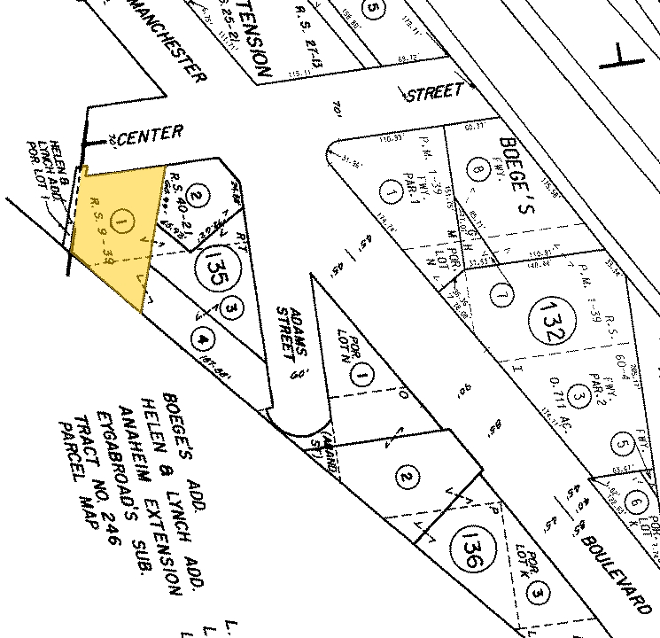 1506-1512 W Center St, Anaheim, CA for sale Plat Map- Image 1 of 1