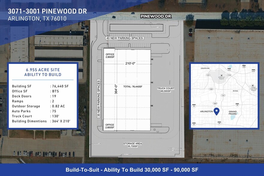 3001-3071 Pinewood Dr, Arlington, TX à vendre - Plan de site - Image 3 de 3