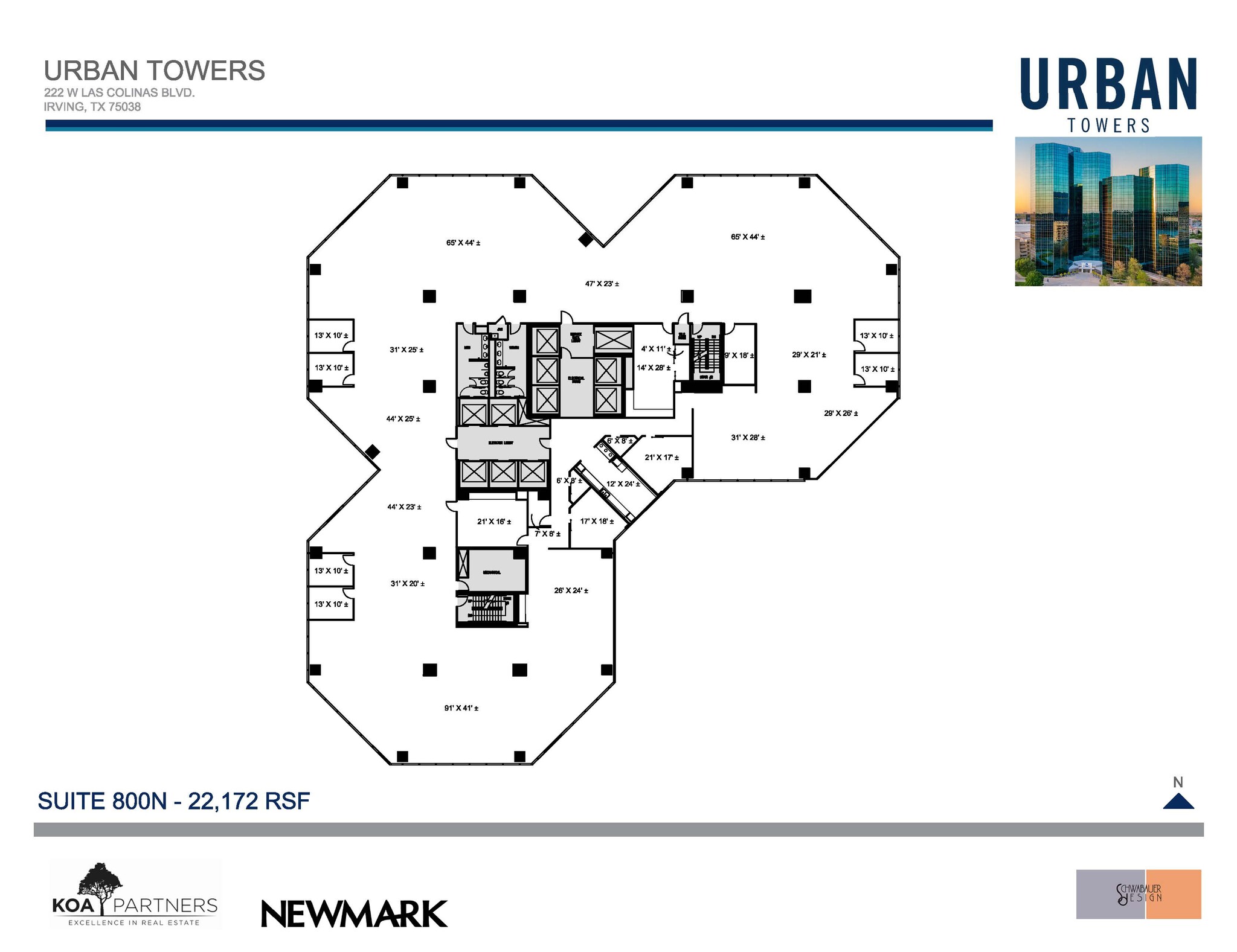 222 W Las Colinas Blvd, Irving, TX à louer Plan d’étage- Image 1 de 3