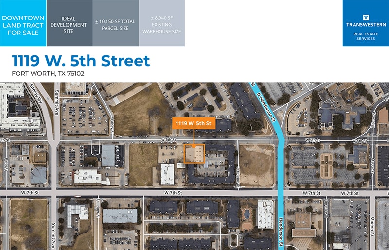 1119 W 5th St, Fort Worth, TX for sale - Aerial - Image 2 of 3