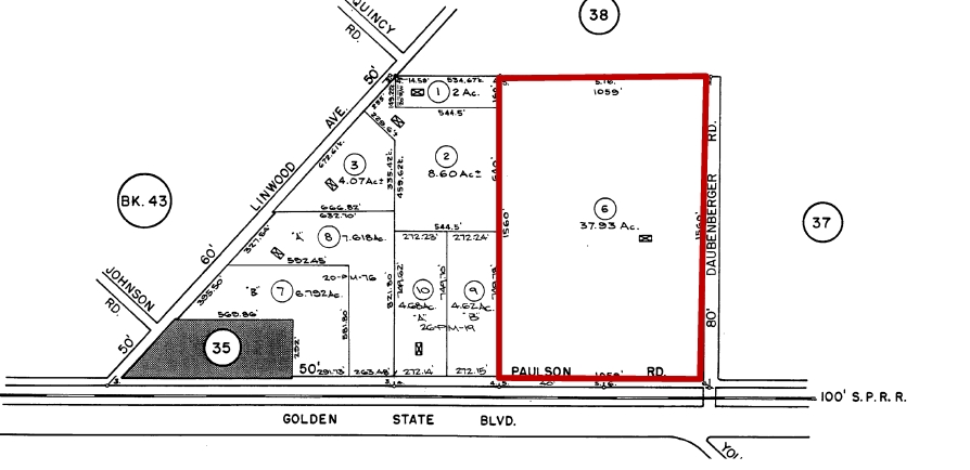 2201 S Daubenberger Rd, Turlock, CA for lease - Plat Map - Image 2 of 7