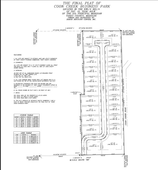 Coon Creek Pky, Hollister, MO à vendre - Plan cadastral - Image 1 de 1