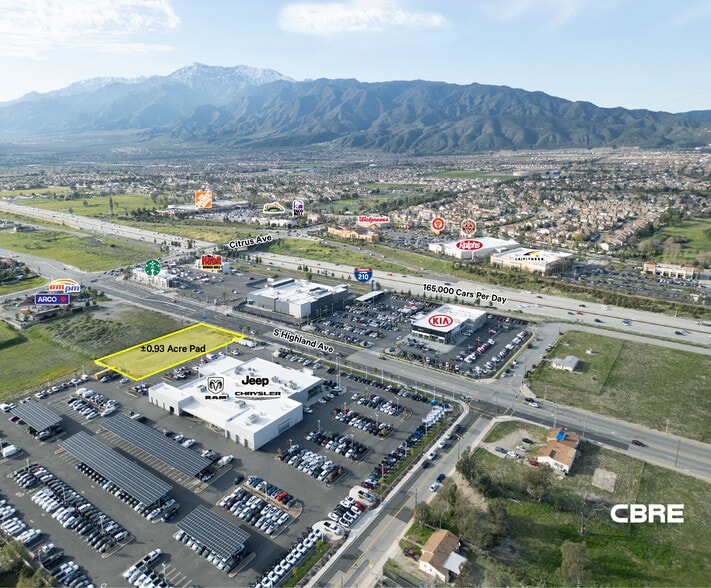 16213 S. Highland Ave. Ave, Fontana, CA for lease - Aerial - Image 1 of 1