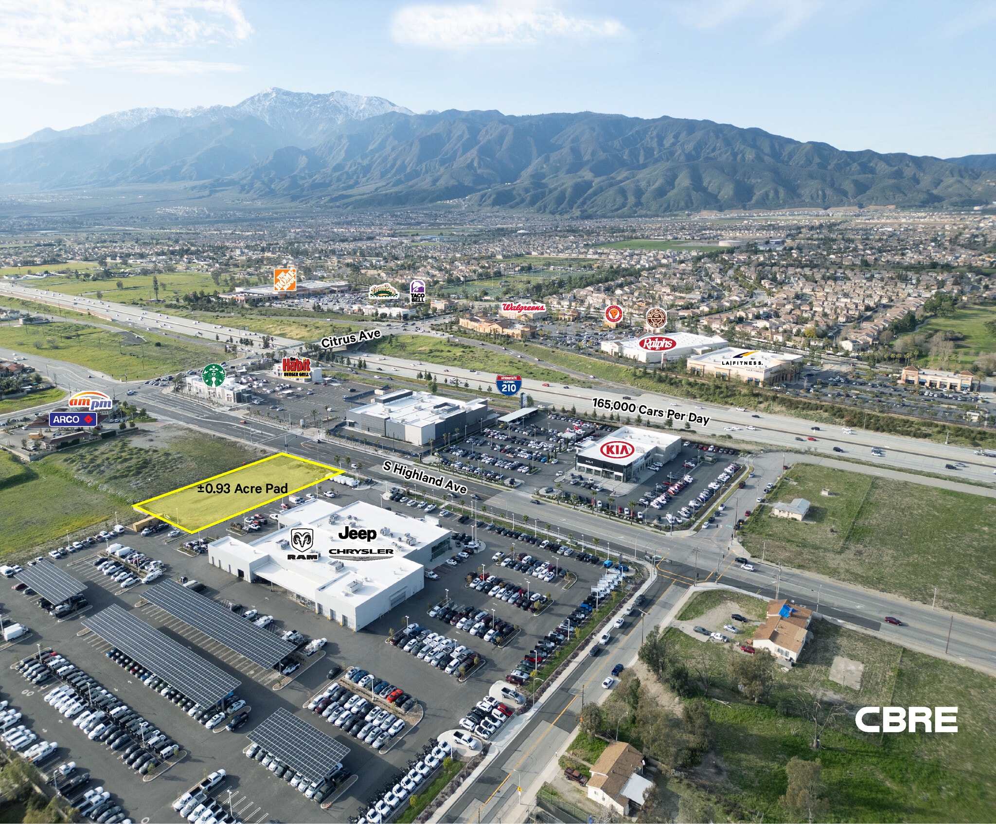 16213 S. Highland Ave. Ave, Fontana, CA for lease Aerial- Image 1 of 2