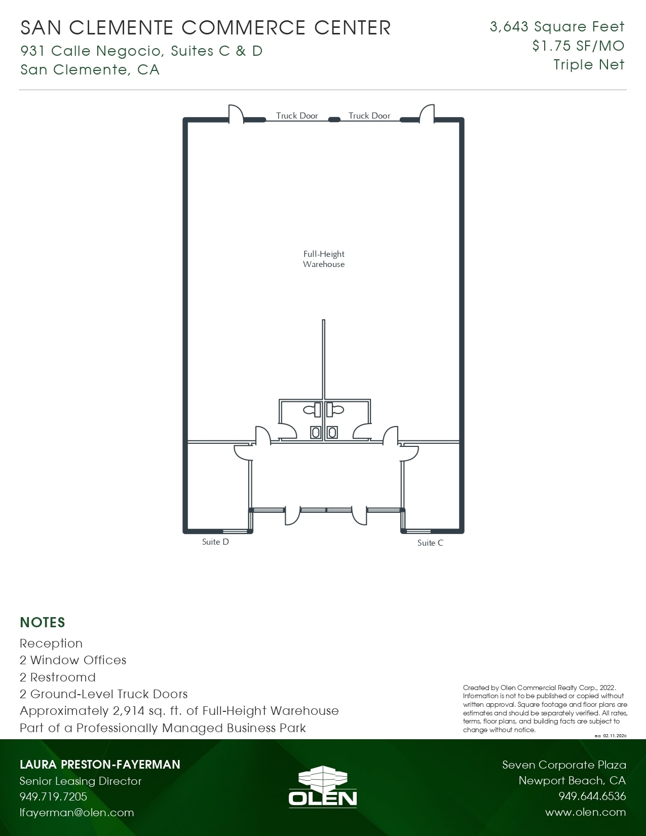 931 Calle Negocio, San Clemente, CA à louer Plan d’étage- Image 1 de 1