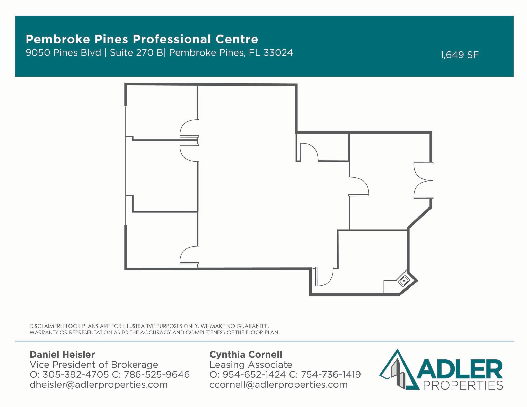 9050 Pines Blvd, Pembroke Pines, FL à louer Plan d’étage- Image 1 de 2