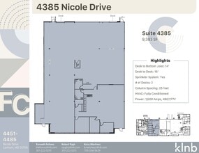 4351-4395 Nicole Dr, Lanham, MD à louer Plan d’étage- Image 1 de 1
