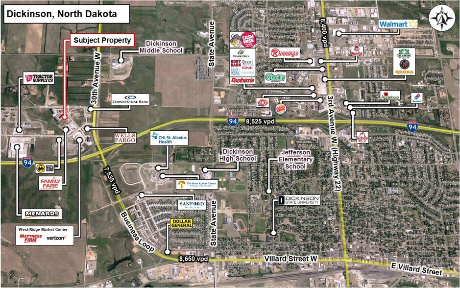 Roughrider Boulevard, Dickinson, ND à vendre - Aérien - Image 2 de 3
