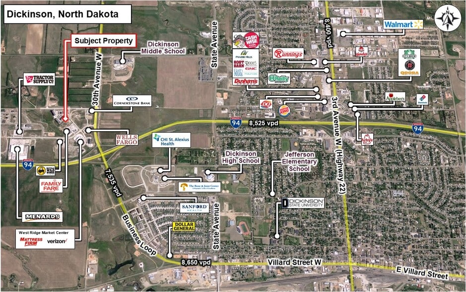 Roughrider Boulevard, Dickinson, ND à vendre - Aérien - Image 2 de 3