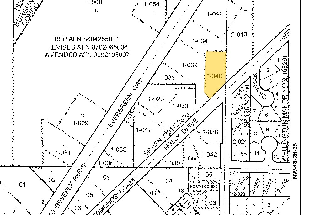 8620 Holly Dr, Everett, WA à vendre Plan cadastral- Image 1 de 1