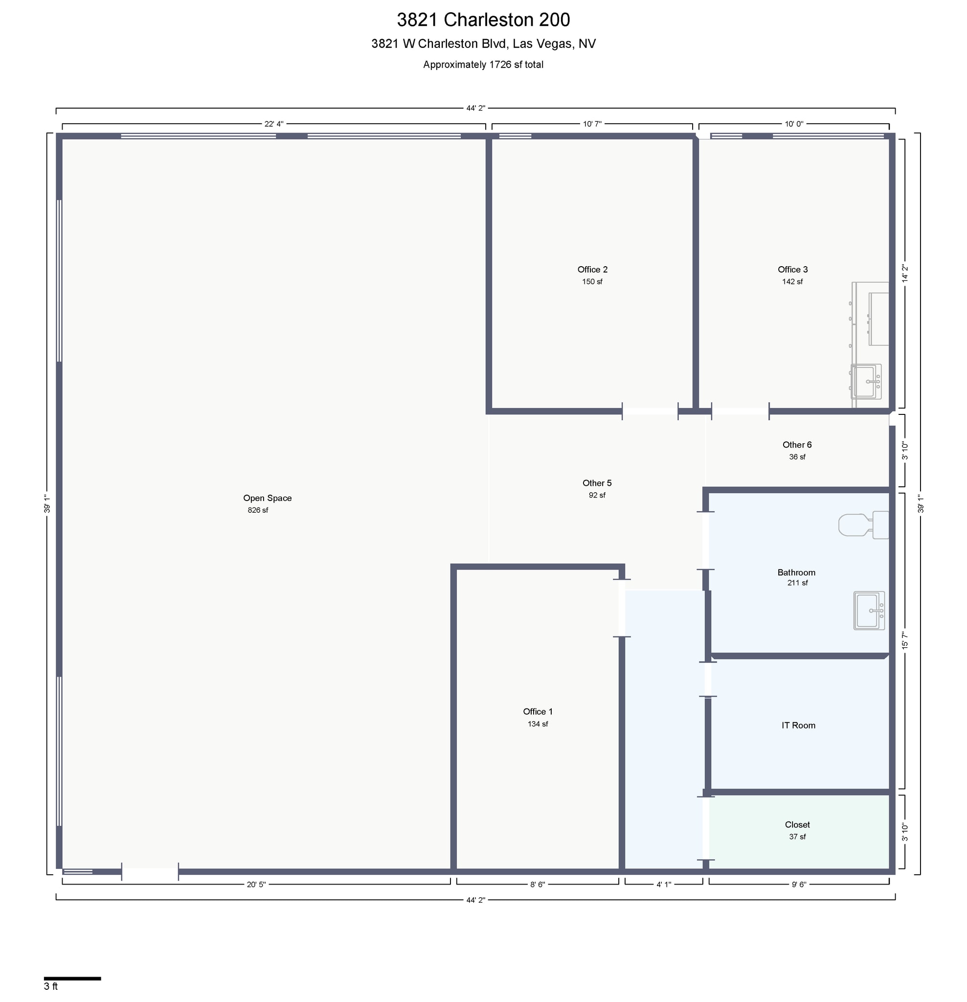 3821 W Charleston Blvd, Las Vegas, NV for lease Floor Plan- Image 1 of 8
