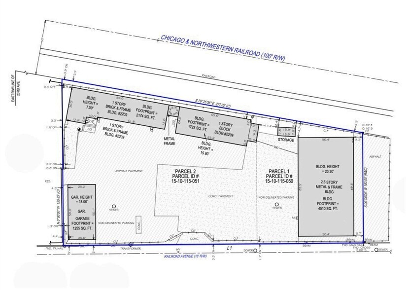2209 Railroad Rd, Bellwood, IL à vendre - Plan de site - Image 2 de 2