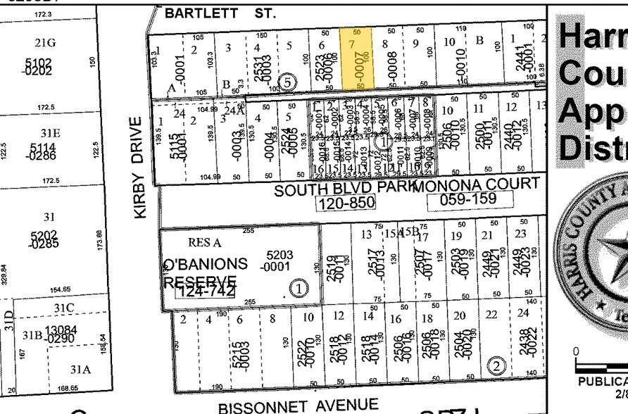 2515 Bartlett St, Houston, TX for lease - Plat Map - Image 2 of 3