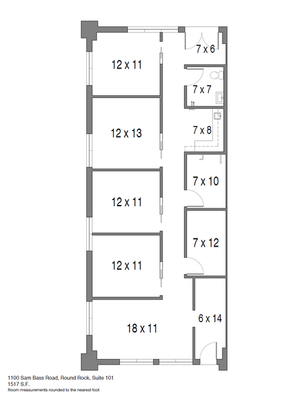 1100 Sam Bass Rd, Round Rock, TX à louer - Plan d’étage - Image 2 de 6