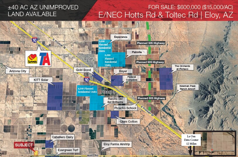NEC Hotts Rd & Toltec Rd rd, Eloy, AZ for sale Primary Photo- Image 1 of 2