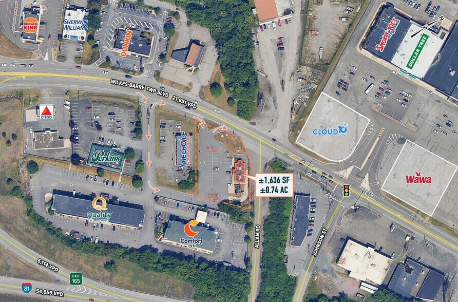 1037 Wilkes Barre Township Blvd, Wilkes Barre, PA for lease - Aerial - Image 2 of 7