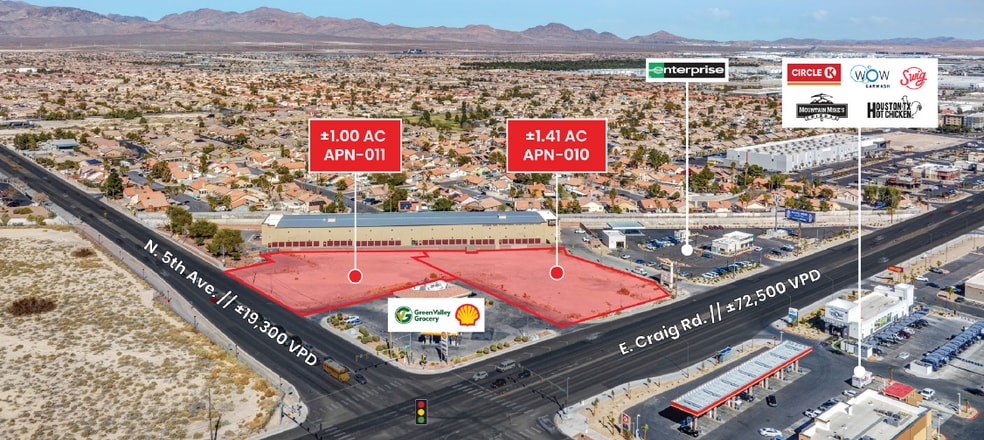 NEC Craig & 5th St, North Las Vegas, NV for lease - Aerial - Image 2 of 4