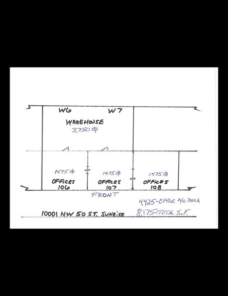 10001 NW 50th St, Sunrise, FL à louer - Plan d’étage - Image 2 de 10