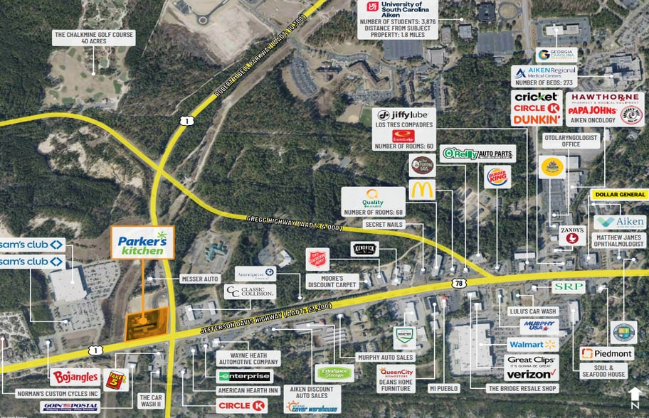 140 Jefferson Davis Hwy, Aiken, SC à vendre - Aérien - Image 2 de 5