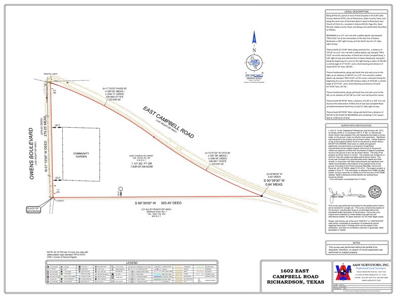 1602 Campbell Rd, Richardson, TX à vendre - Plan de site - Image 2 de 3