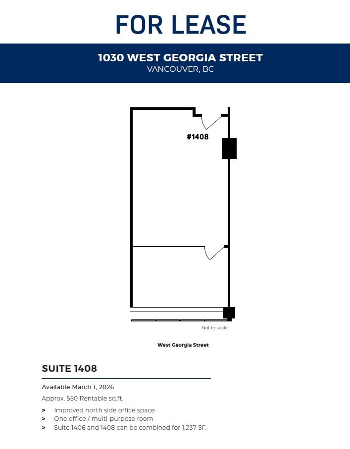 1030 W Georgia St, Vancouver, BC à louer Plan d’étage- Image 1 de 1
