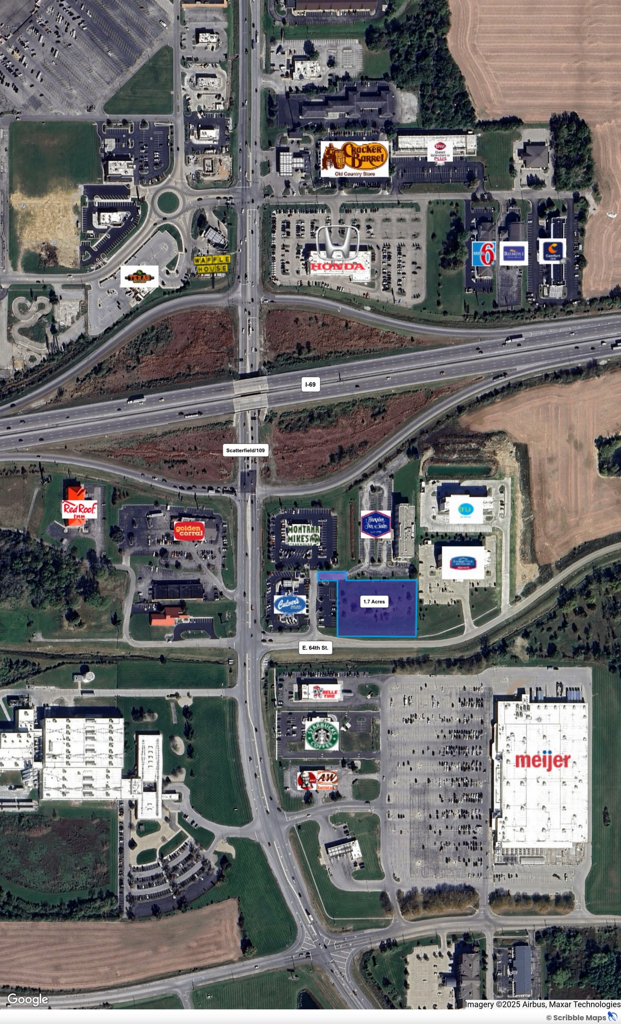 0 Scatterfield Road, Anderson, IN for sale Aerial- Image 1 of 2