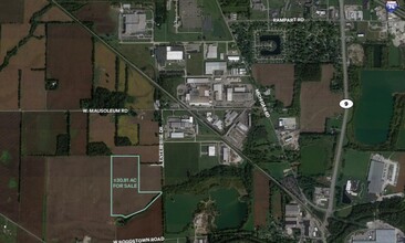 1002 W Boggstown Rd, Shelbyville, IN - aerial  map view