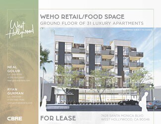 Plus de détails pour 7428 Santa Monica Blvd, West Hollywood, CA - Commerce de détail à louer