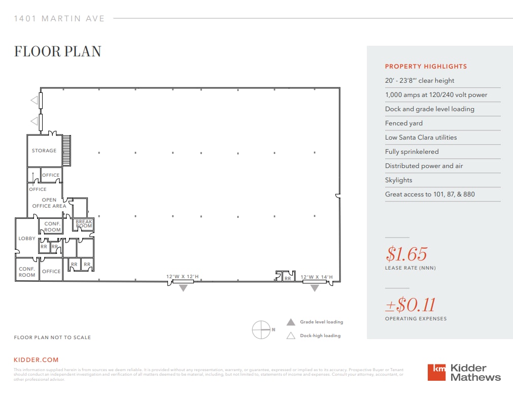 1401 Martin Ave, Santa Clara, CA for lease Floor Plan- Image 1 of 1