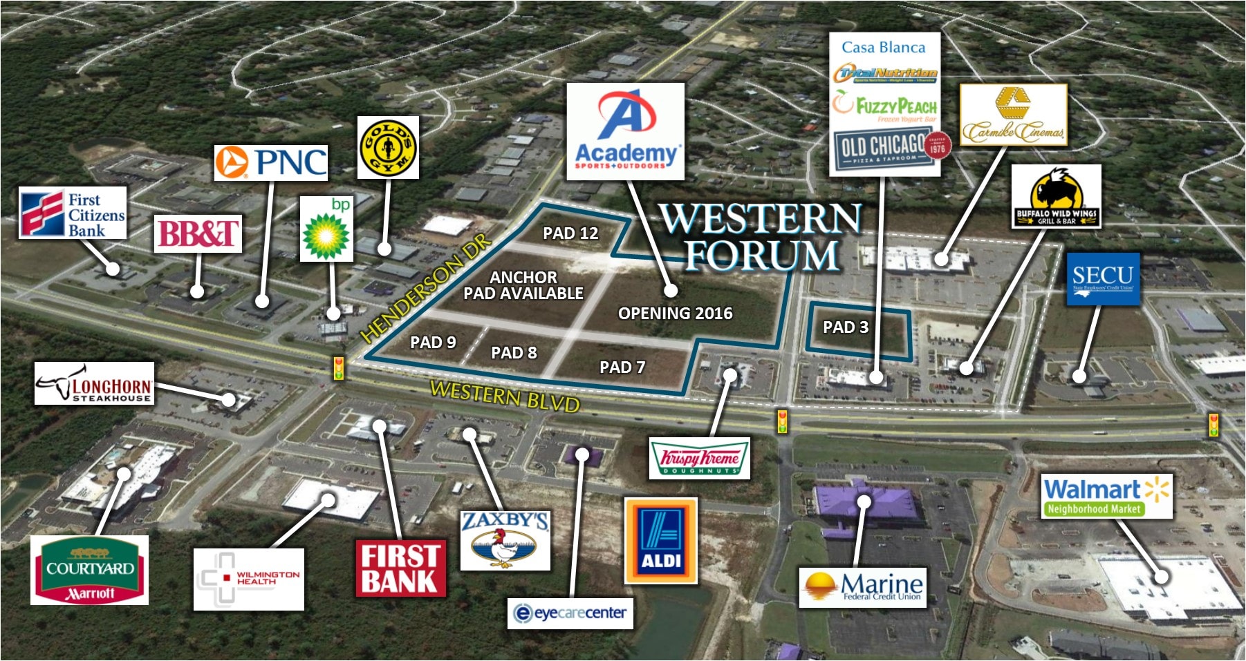 4141 Western Blvd, Jacksonville, NC for lease Aerial- Image 1 of 2