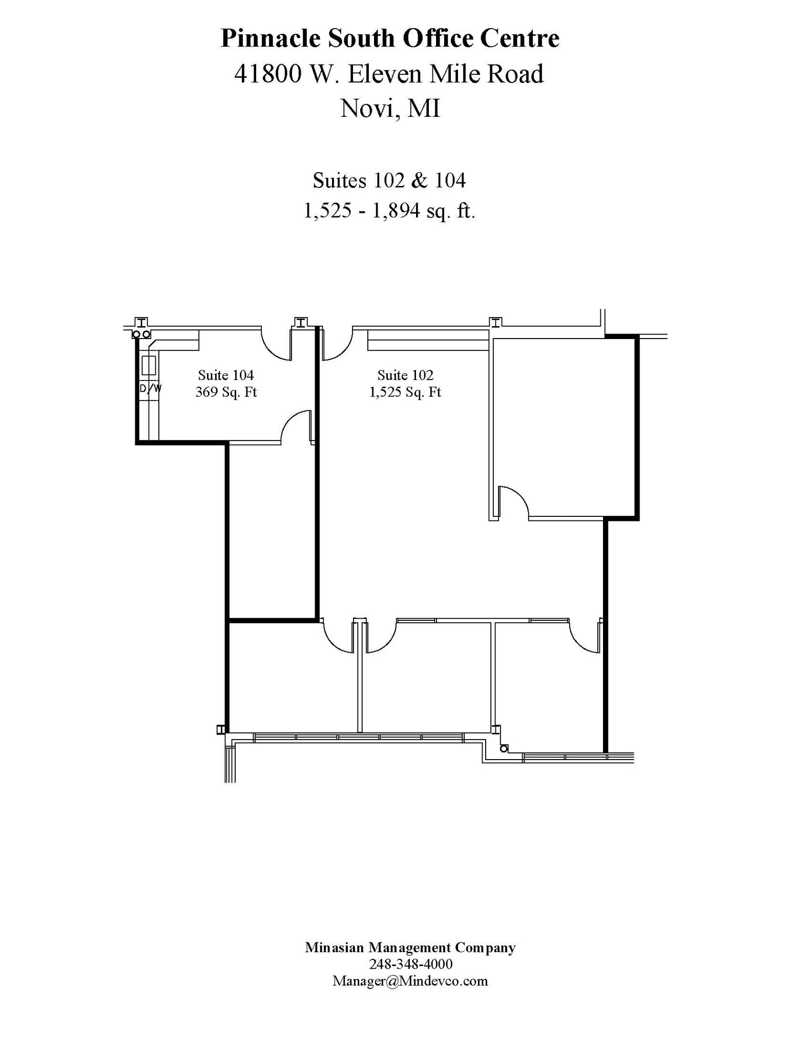41850 W 11 Mile Rd, Novi, MI à louer Plan d’étage- Image 1 de 1