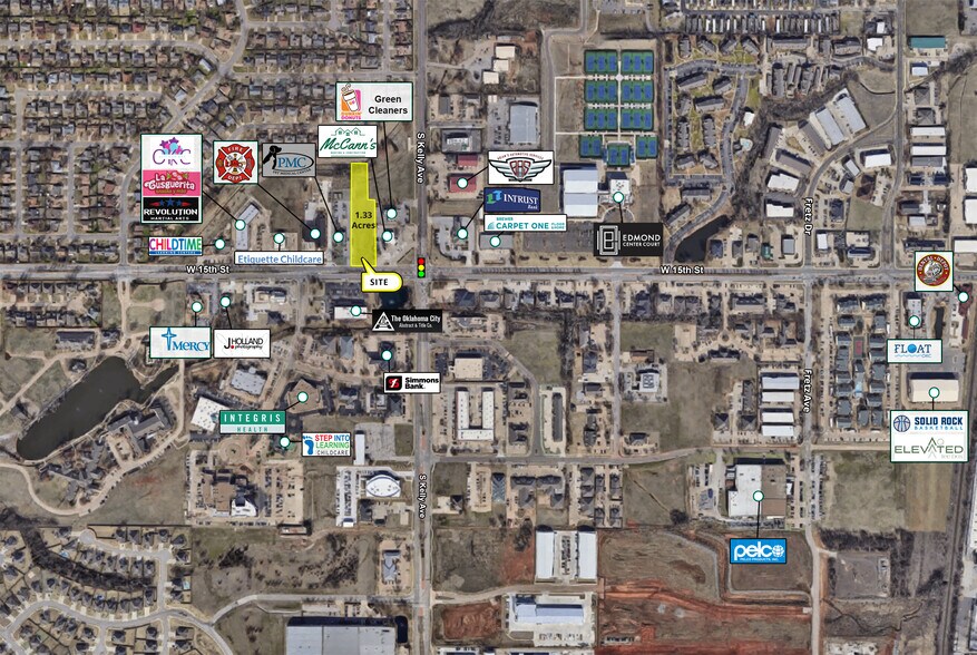 W 15th St & S Kelly Ave, Edmond, OK à vendre - Aérien - Image 2 de 2