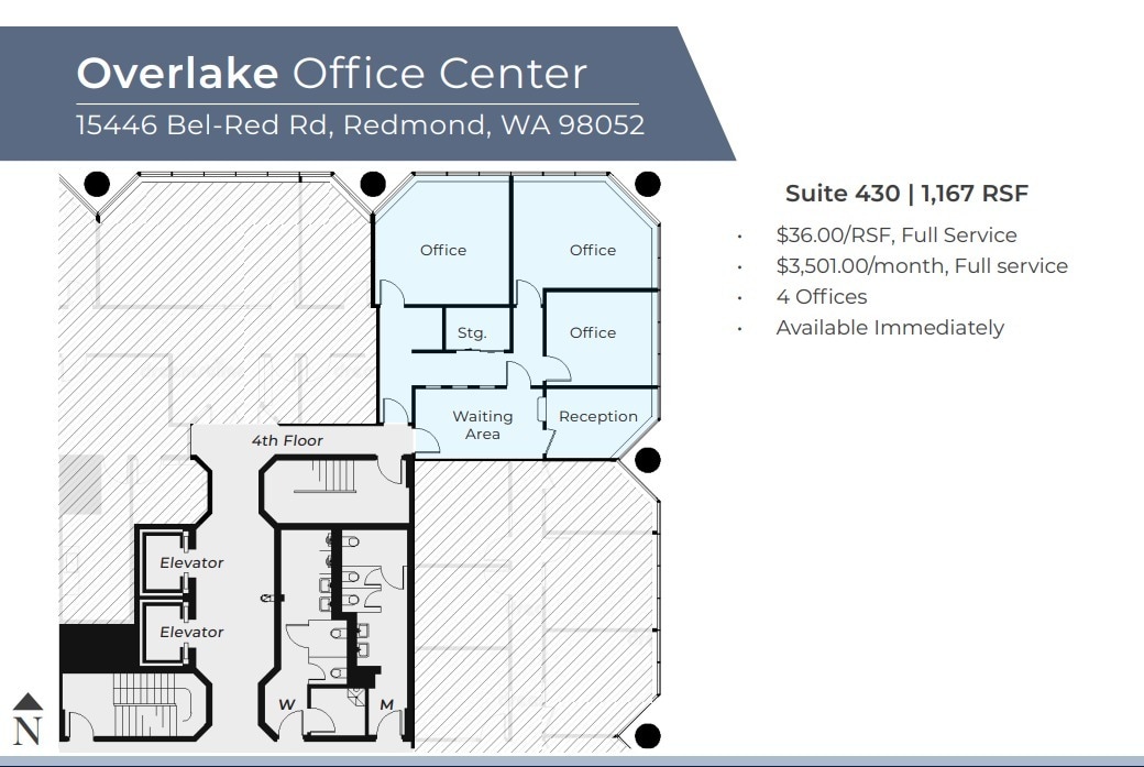 15446 NE Bel Red Rd, Redmond, WA à louer Plan d’étage- Image 1 de 1