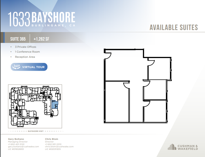 1633 Bayshore Hwy, Burlingame, CA à louer - Plan d’étage - Image 3 de 8