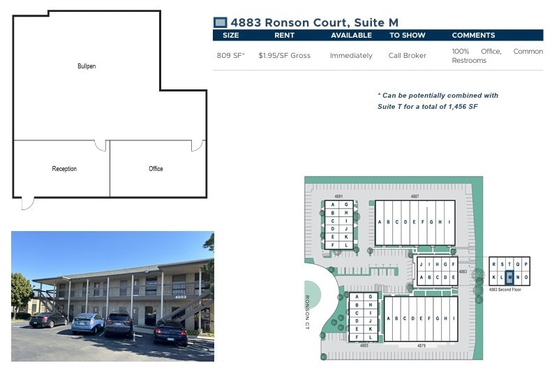 4883 Ronson Ct, San Diego, CA for lease Floor Plan- Image 1 of 2