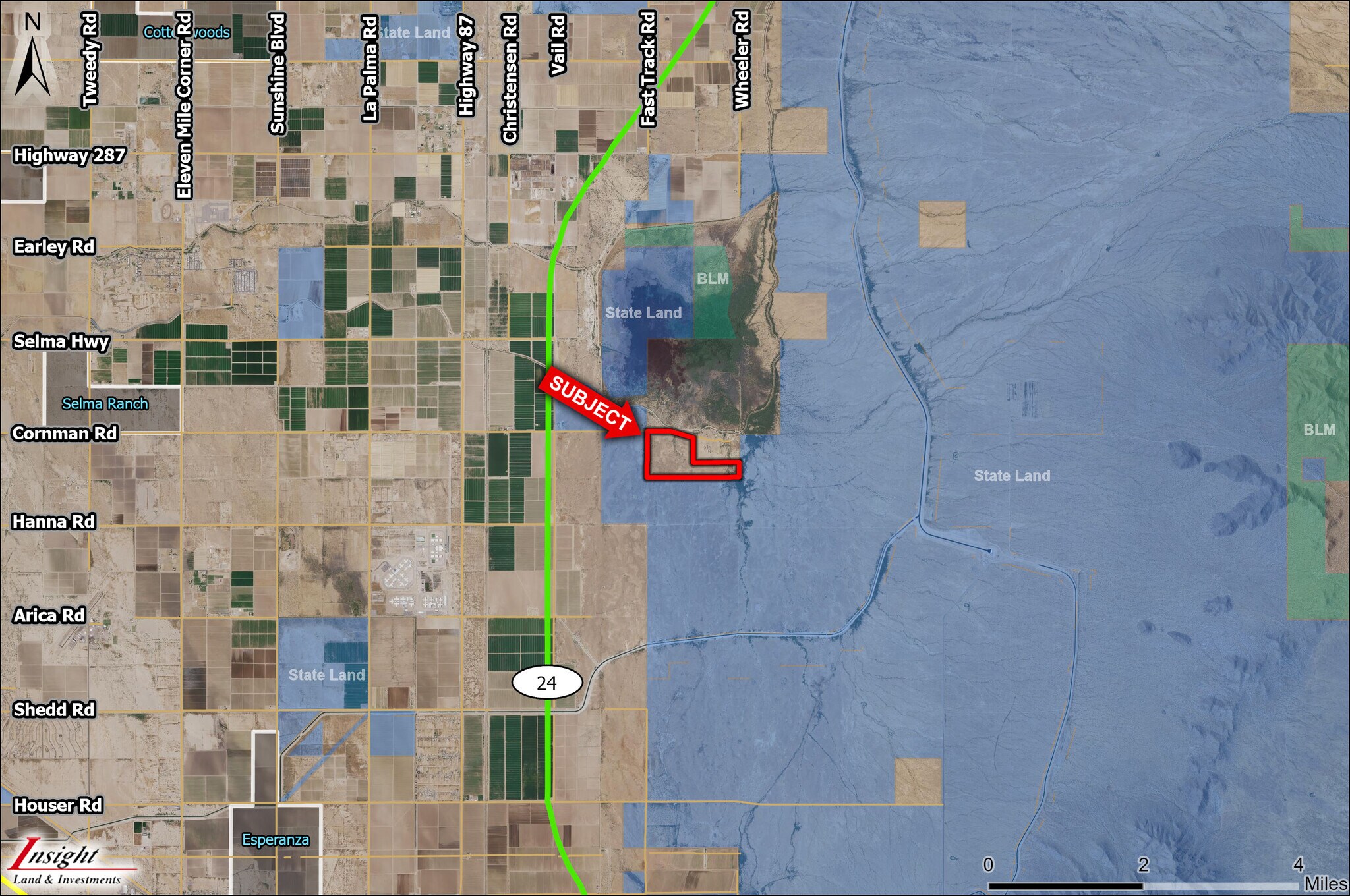 SEC Cornman Rd & Fast Track Rd, Eloy, AZ for sale Aerial- Image 1 of 3