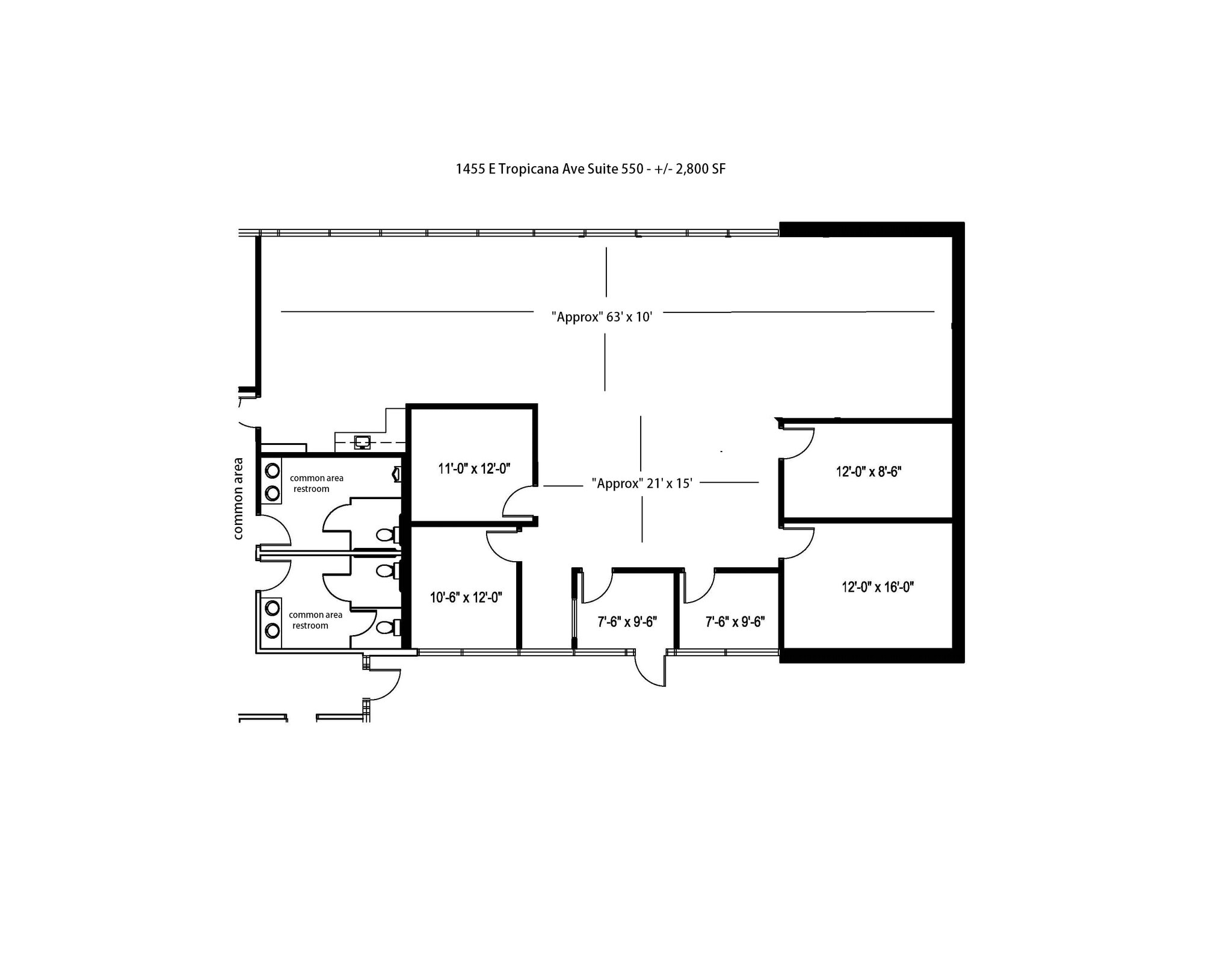 1455-1515 E Tropicana Ave, Las Vegas, NV for lease Floor Plan- Image 1 of 5