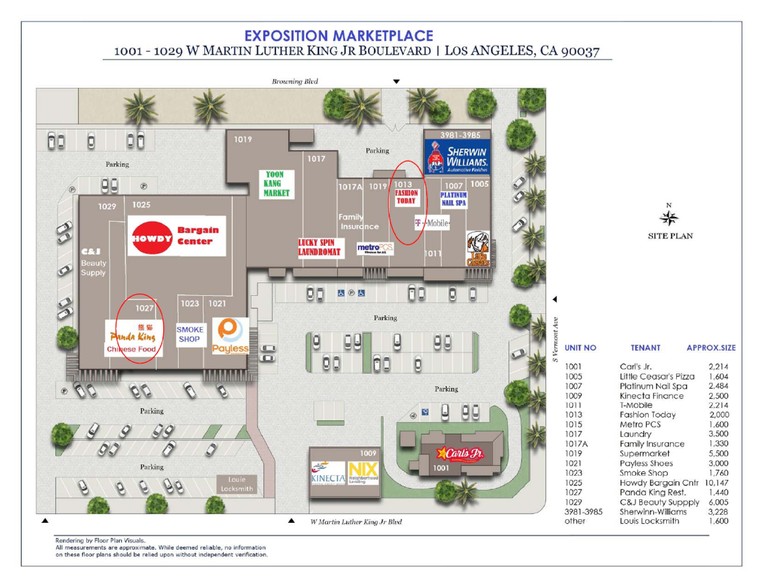 1007-1023 W Martin Luther King Jr Blvd, Los Angeles, CA à louer - Plan de site - Image 1 de 3