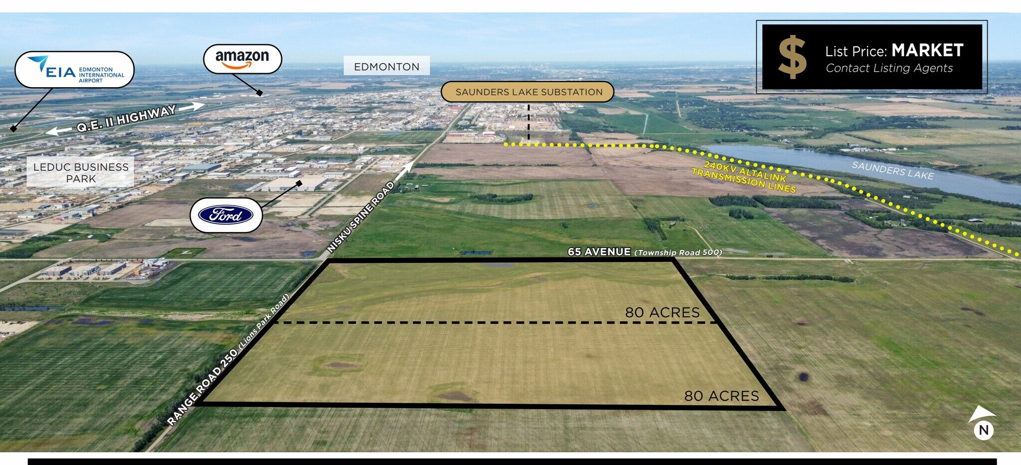 65 Ave & RR 250, Rolly View, AB à vendre Aérien- Image 1 de 4